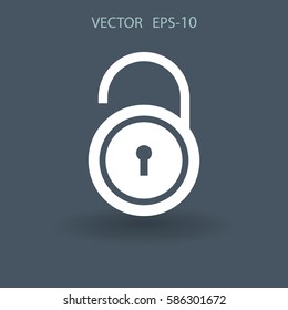 Flat icon of unlock. vector illustration