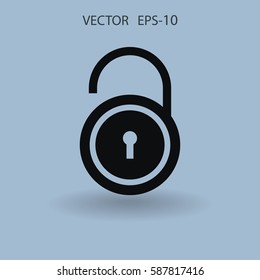Flat icon of unlock. vector illustration