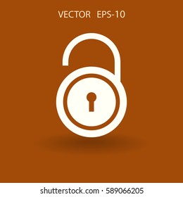 Flat icon of unlock. vector illustration