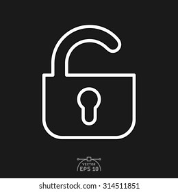 Flat icon of unlocked lock.