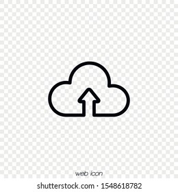 Flat icon of upload cloud