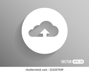 Flat icon of upload cloud