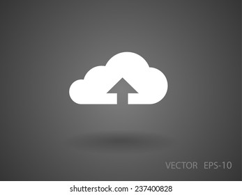 Flat icon of upload cloud