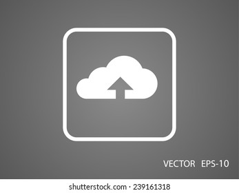 Flat icon of upload cloud