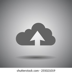 Flat icon of upload cloud