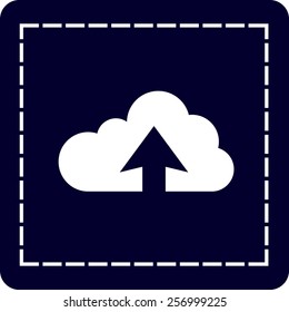 Flat icon of upload cloud