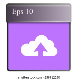 Flat icon of upload cloud