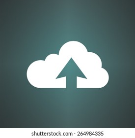 Flat icon of upload cloud