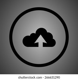 Flat icon of upload cloud