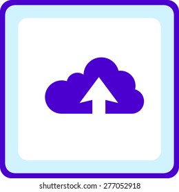 Flat icon of upload cloud
