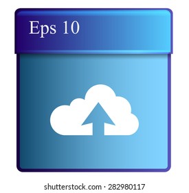 Flat icon of upload cloud