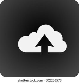 Flat icon of upload cloud