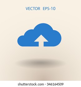 Ícone plano da nuvem de carregamento