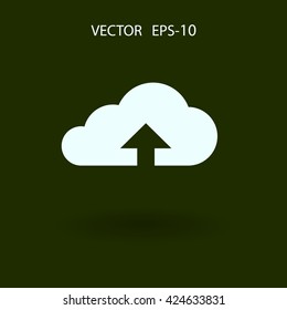 Flat icon of upload cloud