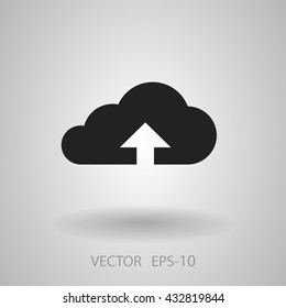 Flat icon of upload cloud