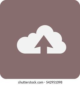 Flat icon of upload cloud