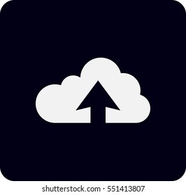 Flat icon of upload cloud