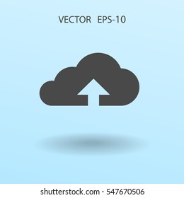 Ícone plano de nuvem de carregamento. ilustração de vetor