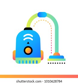 Flat icon Vacuum cleaner. Hotel services. Material design icon suitable for print, website and presentation