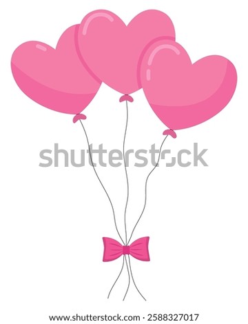 Flat icon of valentine balloons isolated on white background