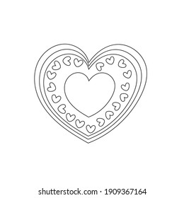  flat icon valentine bread hearts outline design