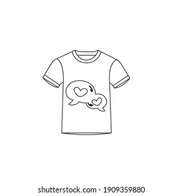 flat icon valentine clothes outline design