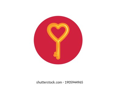 flat icon valentine heart lock design