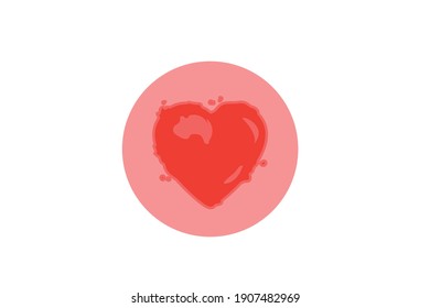 flat icon valentine red heart design