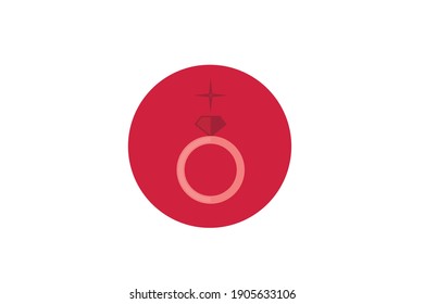 flat icon valentine rings design