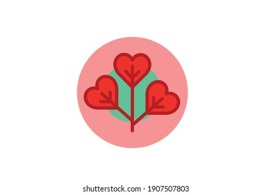  flat icon valentines heart design