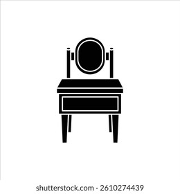 Flat Icon Vanity For Make up Stylized and Editable Vector Illustration for House Appliances Design Theme
