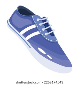Here’s a flat icon vector of a canvas shoe 