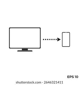 ícone plano vetor de transferência de dados do computador para o telefone celular