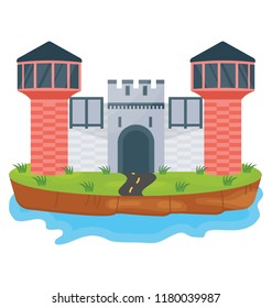 
A flat icon vector denoting fort 
