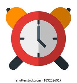 Flat icon vector design alarm clock, suitable for icons, illustration, backgrounds, stickers, covers, banners
