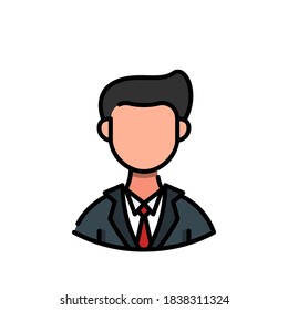 Flat icon vector design avatar business man, suitable for icons, illustration, backgrounds, stickers, covers, banners