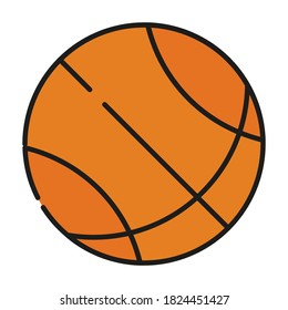 Flat icon vector design basketball, suitable for icons, illustration, backgrounds, stickers, covers, banners