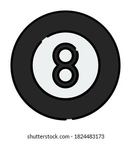 Flat icon vector design billiard ball, suitable for icons, illustration, backgrounds, stickers, covers, banners