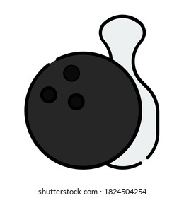 Flat icon vector design bowling, suitable for icons, illustration, backgrounds, stickers, covers, banners