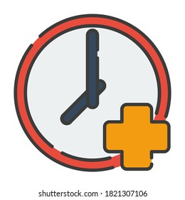 Flat icon vector design clock, suitable for icons, illustration, backgrounds, stickers, covers, banners