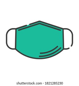 Flat icon vector design face mask, suitable for icons, illustration, backgrounds, stickers, covers, banners