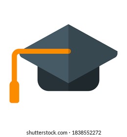 Flat icon vector design graduation hat, suitable for icons, illustration, backgrounds, stickers, covers, banners