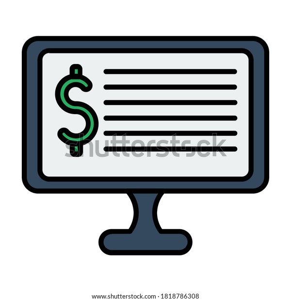 Flat icon vector\
design monitor cashier, suitable for icons, backgrounds, stickers,\
covers, banners