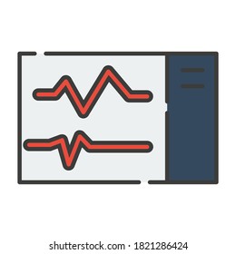 Flat icon vector design patient monitor, suitable for icons, illustration, backgrounds, stickers, covers, banners