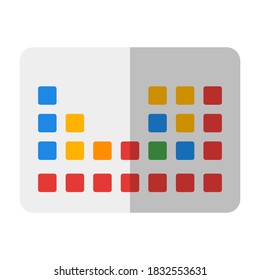 Flat icon vector design periodic table, suitable for icons, illustration, backgrounds, stickers, covers, banners