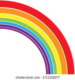 Flat icon vector. Design rainbow on the sun on white background. Design for illustration, catalogue, textile, element, background. Set 2