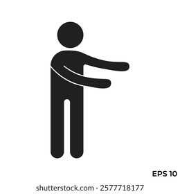 flat icon vector of a doorman with a welcome gesture