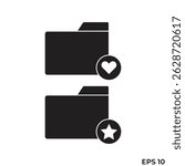 flat icon vector of folder with favorite mark
