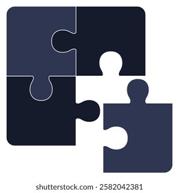 Flat icon vector of four pieces puzzle isolated on white background.