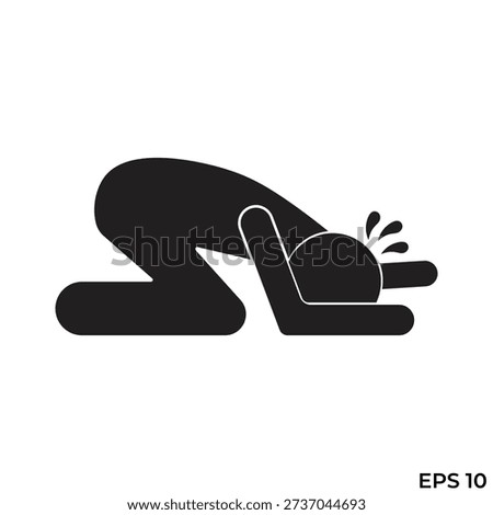flat icon vector of frustrated person crying in despair
